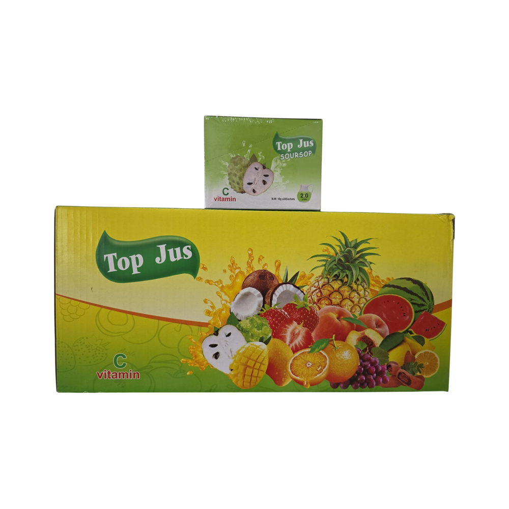 Top Jus Soursop Soft Drink (24 sachets x 24 boxes) 10g