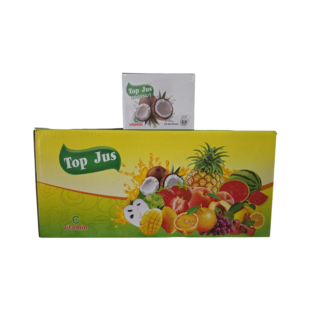 Top Jus Coconut Soft Drink (24 sachets x 24 boxes) 10g