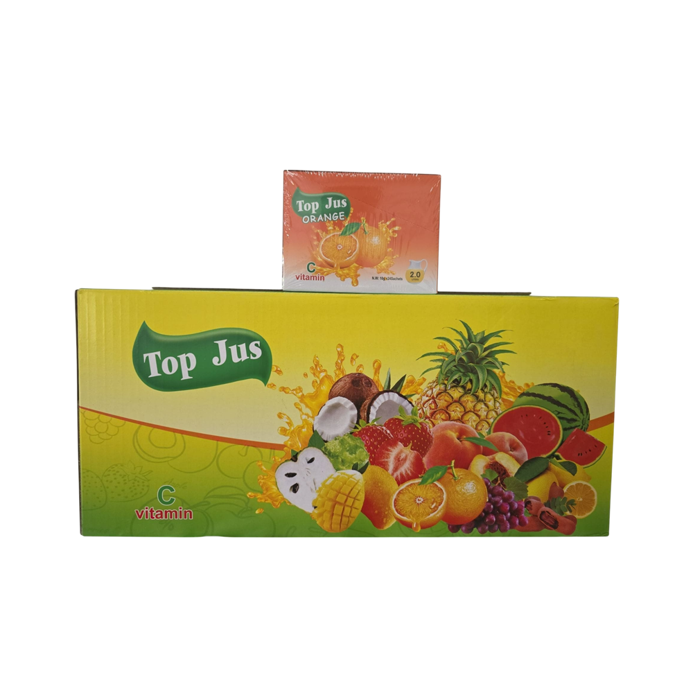 Top Jus Orange Soft Drink (24 sachets x 24 boxes) 10g